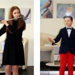 Pavasarinę nuotaiką renginyje kūrė Mažeikių Vytauto Klovos muzikos mokyklos moksleiviai Nida ir Simonas